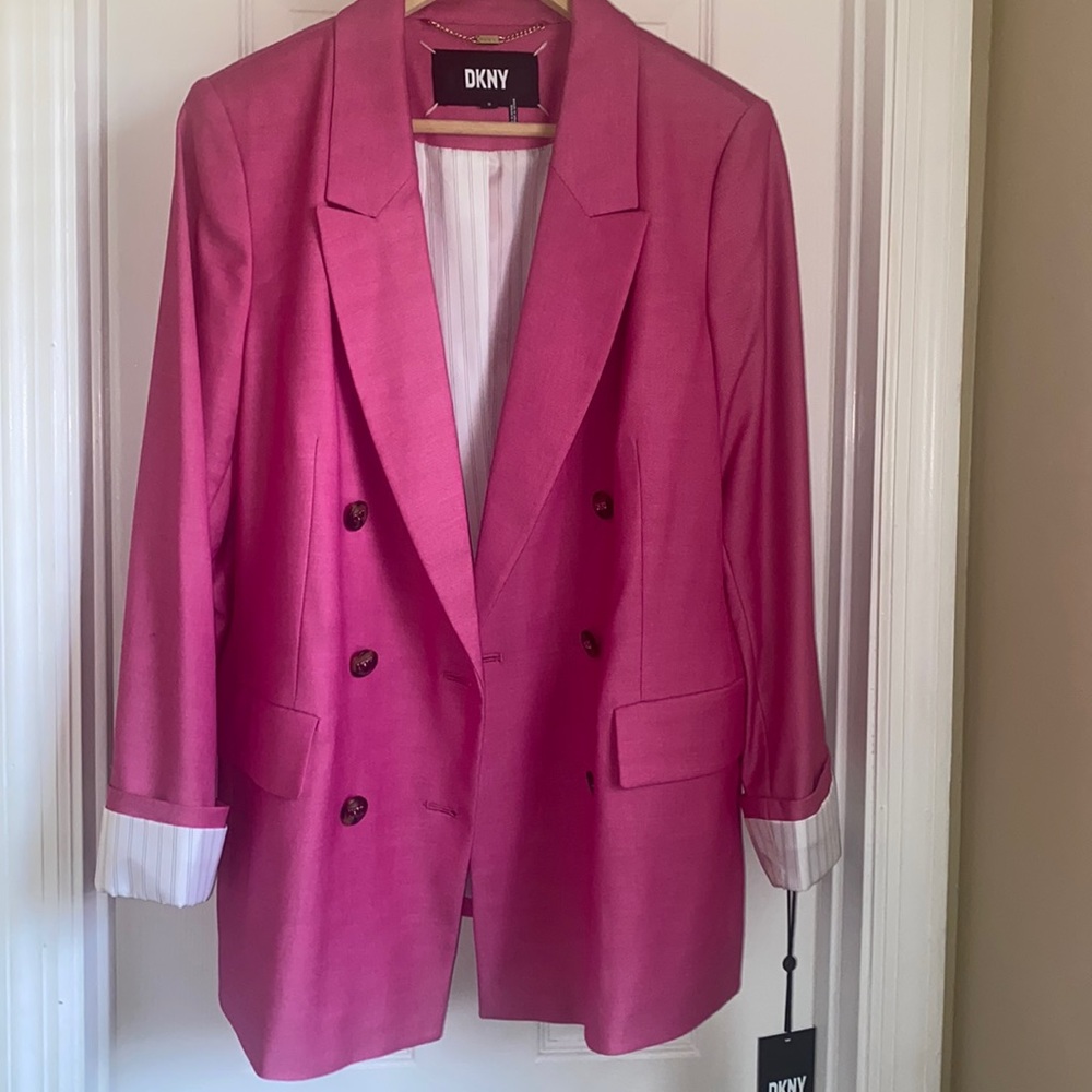 DKNY pink blazer size 16. NEW with tags